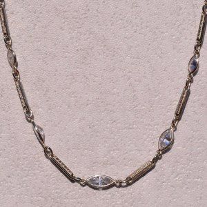 Antique White Gold Necklace set with 3.25 Carats of Marquise Diamonds